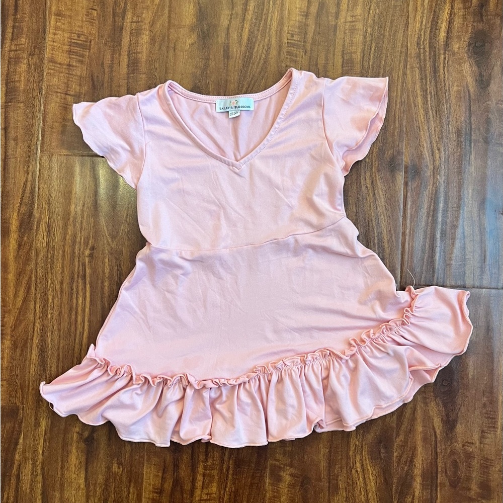 Bailey's Blossoms light pink ruffle dress 18-24m